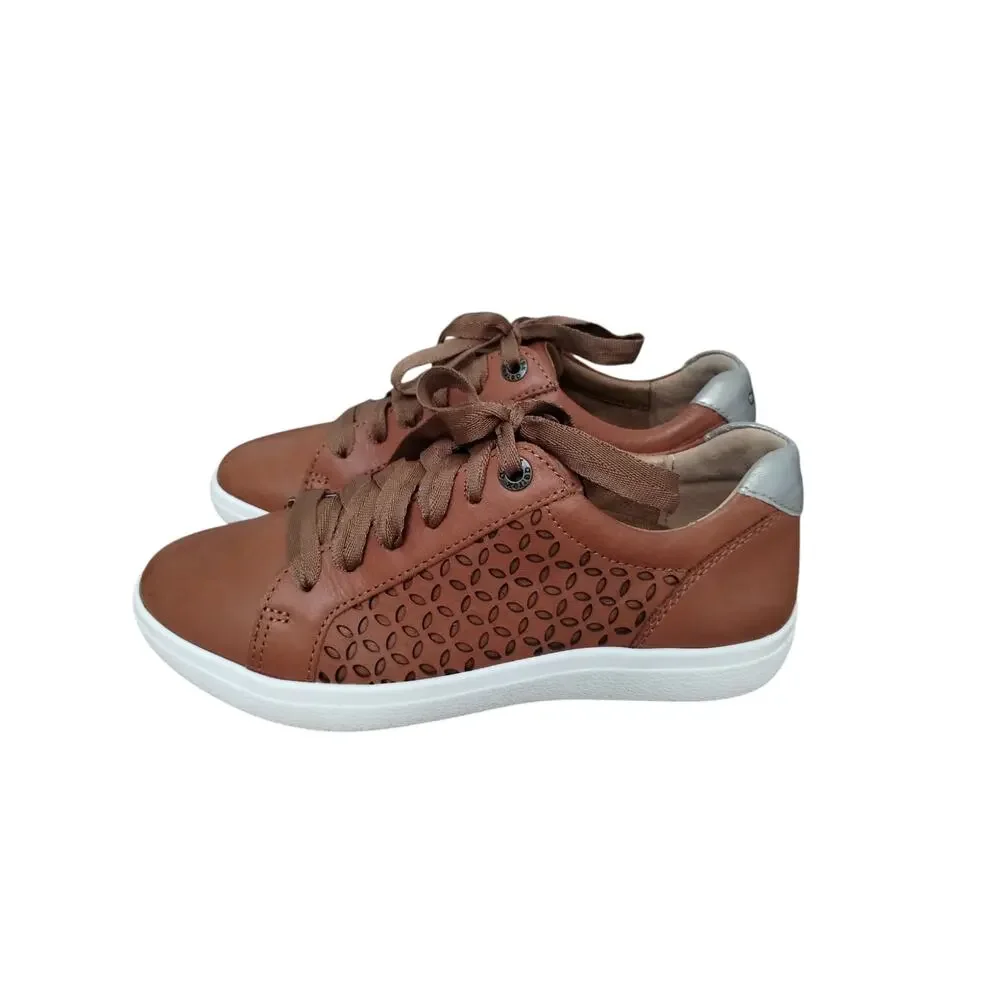 Aetrex Women's‎ Leather Courtney Lace-up Sneakers size 6-6½ Foot Support Cuttout